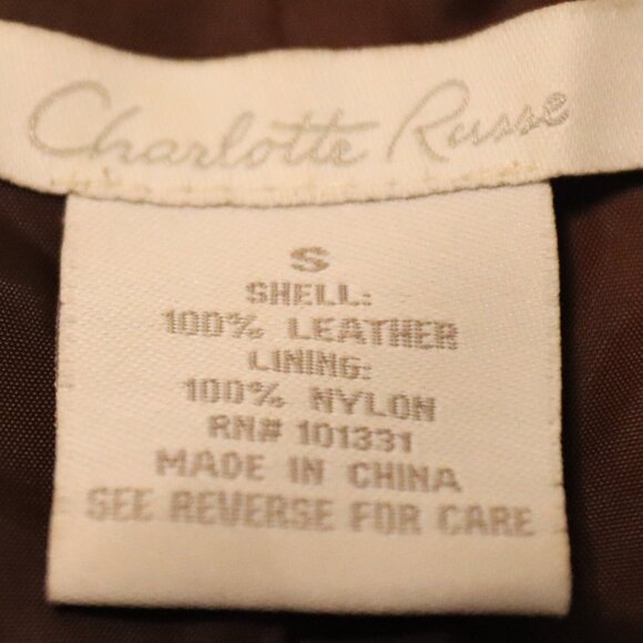 Fitted Suede Leather one button Charlotte Russe jacket Small 100% leather Brown - Picture 2 of 16